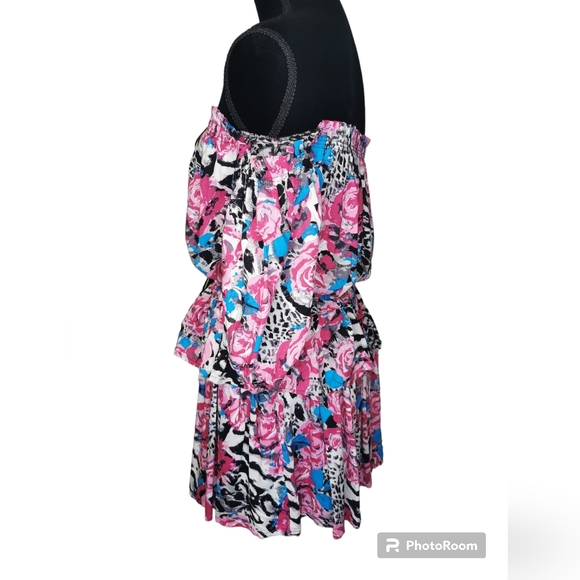 Queen the Label Floral Mumtum Skirt and Off-Shoulder Top set Size S - Picture 4 of 9